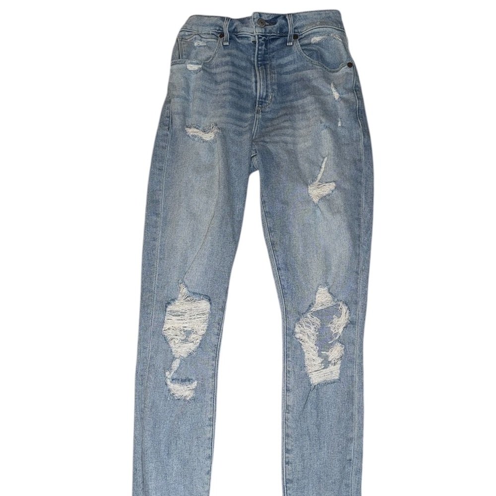 Abercrombie & Fitch Light Blue Distressed Skinny Jeans